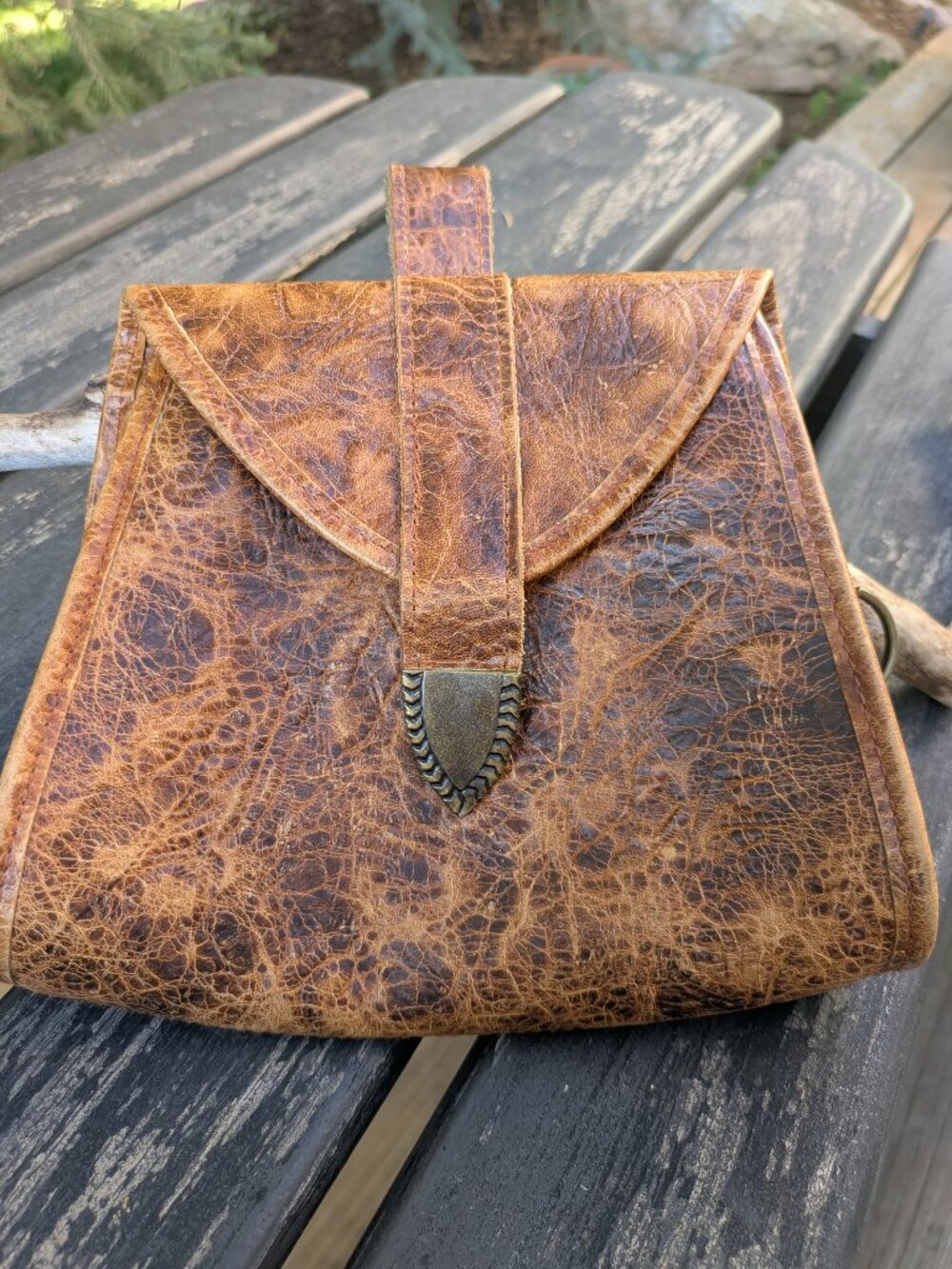 VTG Rolfs Wilderness Collection Distressed Brown Cowhide Leather Waist Purse/Bel